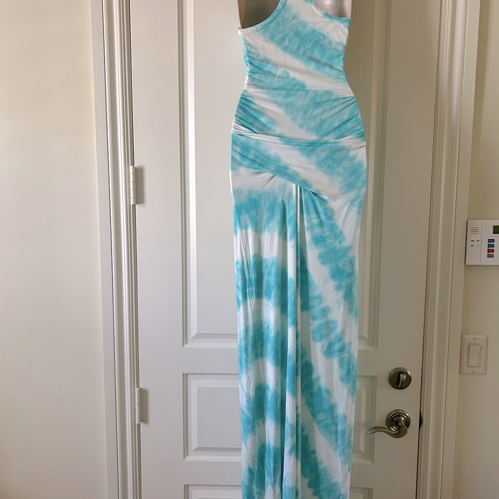 YOUNG FABULOUS & BROKE Blue And White 'Hampton' Maxi Racerback Dress Size S - Picture 4 of 6